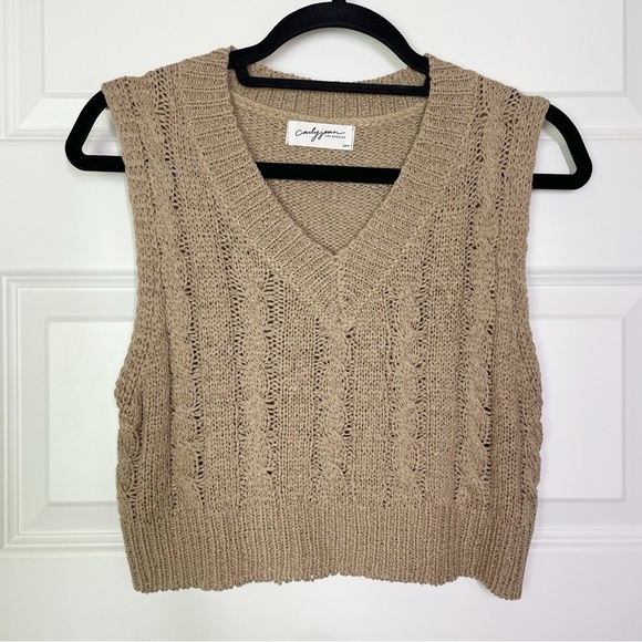 CJLA Emmy Knit Sweater Vest Tank In Taupe Women’s Size Small/Medium - Picture 1 of 6